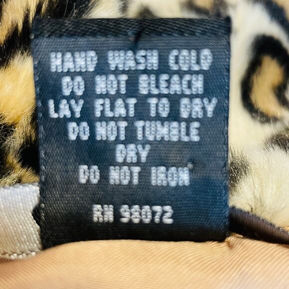 Cejon Brown Leopard Animal Print Faux Fur Sleeveless Zip Vest Jacket Women Sz M - Picture 12 of 14